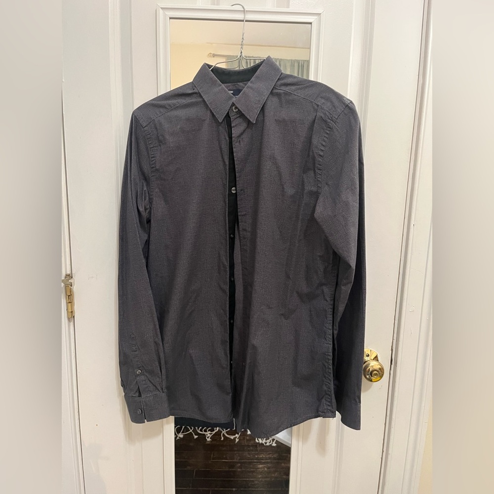 Gap button shirt, grey/black, Men’s size M - slim fit